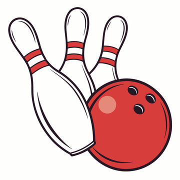 bowling ball and pins