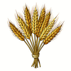 wheat ears isolated on white background