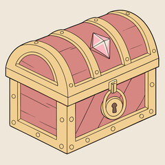 treasure chest isolated on white