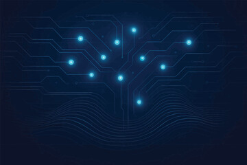 Obraz premium Futuristic AI Interface Background with Data Flow