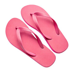A pair of pink flip-flops on a black background. The sandals have a textured surface and a simple design, suitable for casual summer wear.