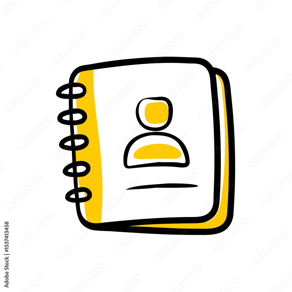 Aufkleber hand draw address book on transparent background for web and graphic design