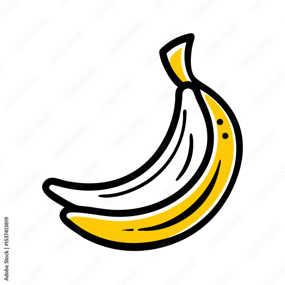 Aufkleber hand draw banana icon on transparent background for web and graphic design