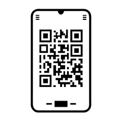 QR code displayed on smartphone screen for restaurant menu access  