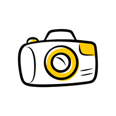 Hand Draw camera icon on transparent background for web and graphic design