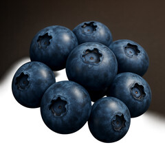 Closeup of fresh blueberries on white background