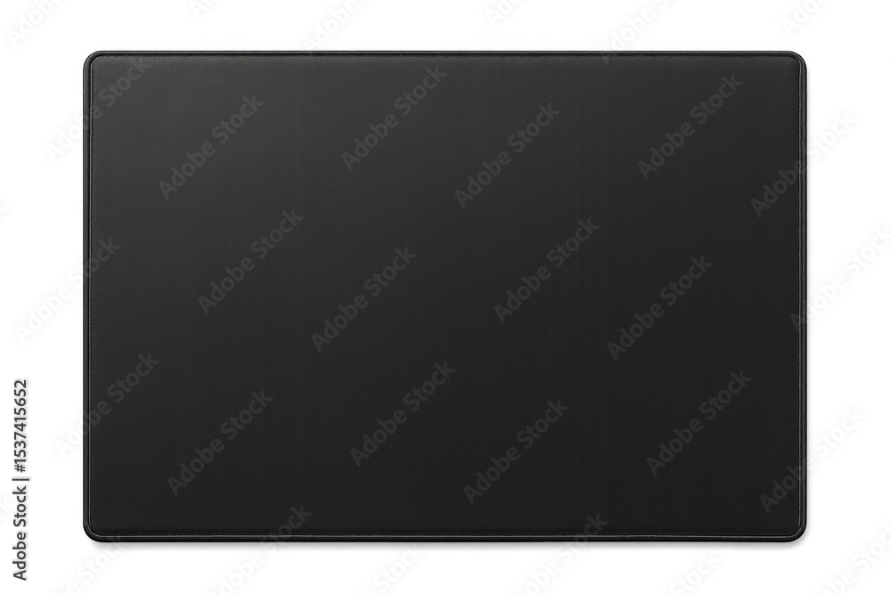 Poster rectangular black metallic plate with rounded corners on a transparent background, ideal for mockups