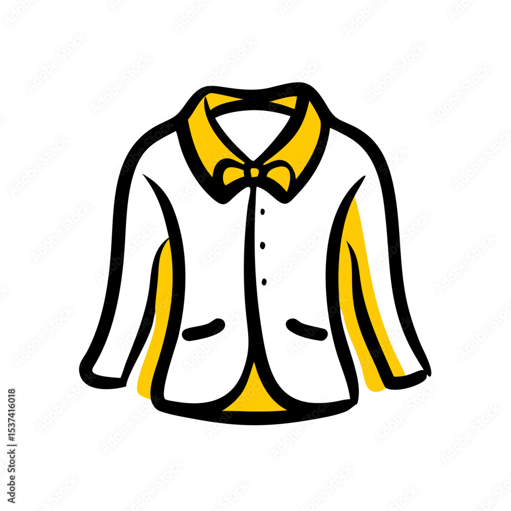 Poster hand draw clothes on transparent background for web and graphic design
