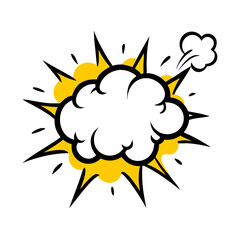 Hand Draw cloud puff comic explosion icon on transparent background for web and graphic design