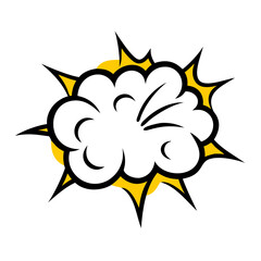 Hand Draw cloud puff comic explosion icon on transparent background for web and graphic design