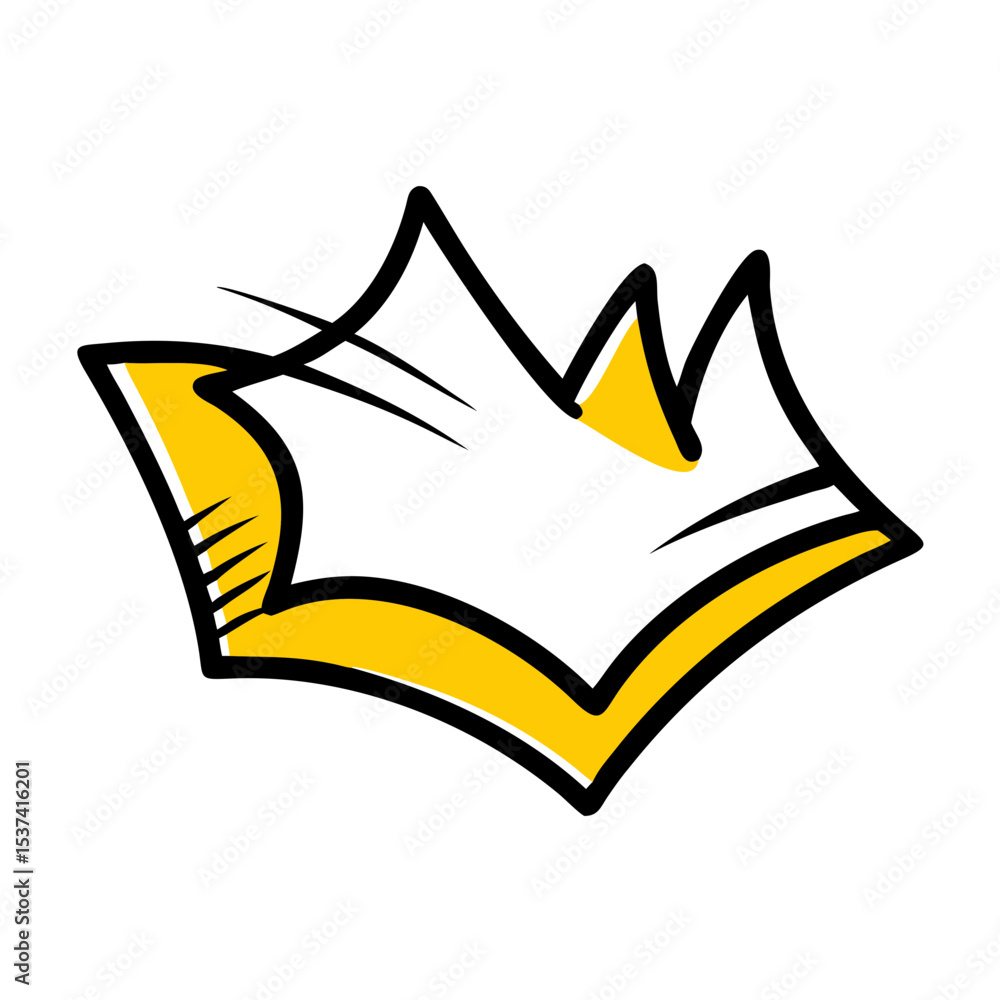 Poster hand draw comic boom with flared edges icon on transparent background for web and graphic design