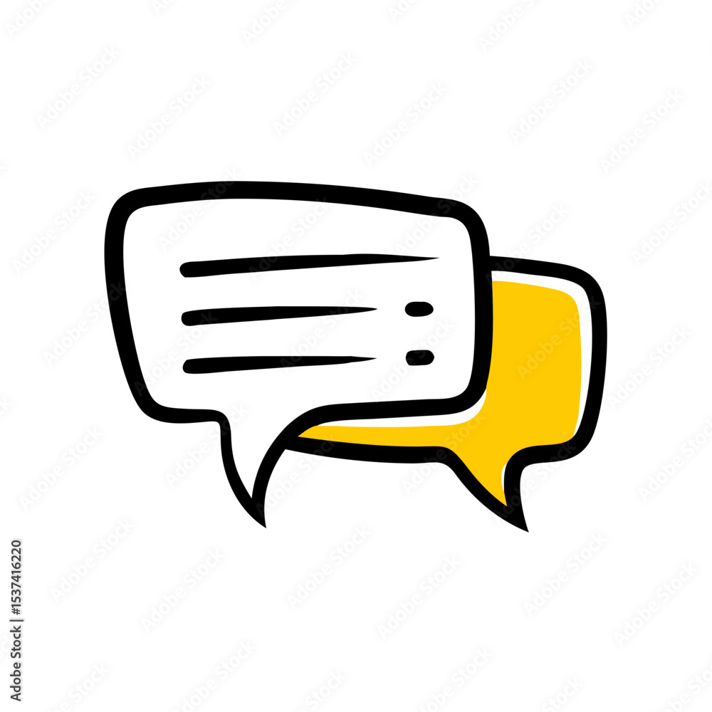 Aufkleber hand draw comment bubble icon on transparent background for web and graphic design