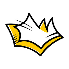 Hand Draw comic boom with flared edges icon on transparent background for web and graphic design