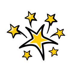 Hand Draw dense starburst with short spikes icon on transparent background for web and graphic design