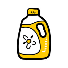 Hand Draw detergent bottle on transparent background for web and graphic design