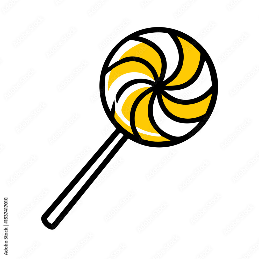 Poster hand draw lollipop icon on transparent background for web and graphic design