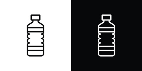 Water bottle icon set in line.