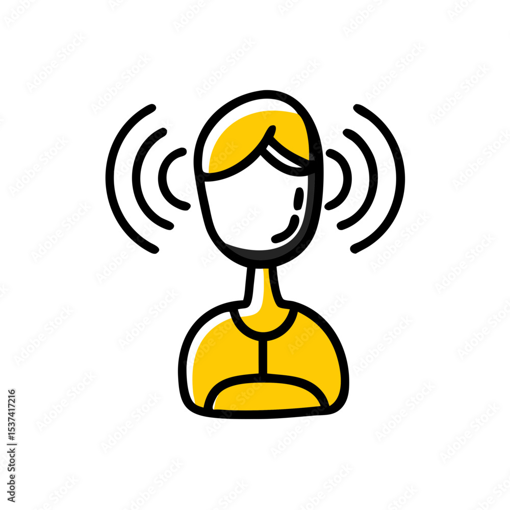 Aufkleber hand draw podcast host icon on transparent background for web and graphic design