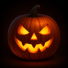Glowing jack olantern halloween pumpkin