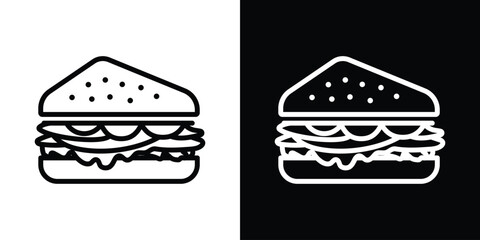 Sandwich icon set in line.