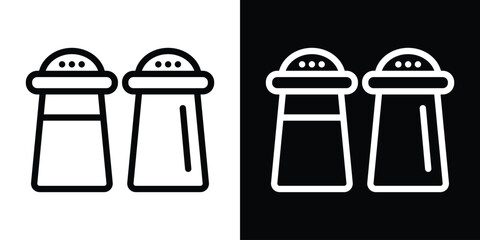 Fototapeta premium Salt pepper icon set in line.