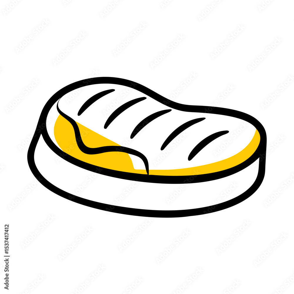 Aufkleber hand draw steak icon on transparent background for web and graphic design