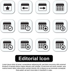 Illustration Icon Calendar Vector Set