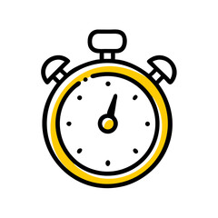 Hand Draw stopwatch line icon on transparent background for web and graphic design