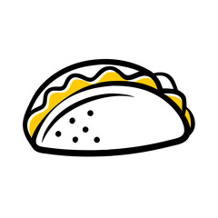 Hand Draw taco icon on transparent background for web and graphic design