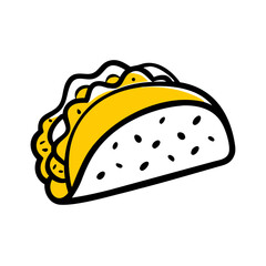 Hand Draw taco wrap icon on transparent background for web and graphic design