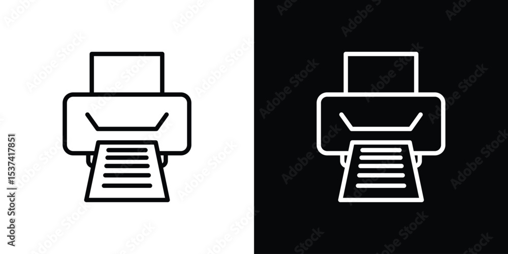 Poster print icon set in line.