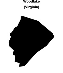 Woodlake (Virginia) blank outline map
