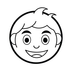 Fototapeta premium single boy emoji silhouette react