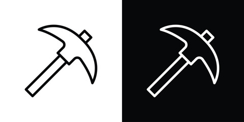 Pickaxe icon set in line.