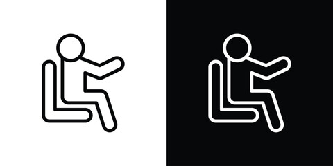 Person seat icon set in line.