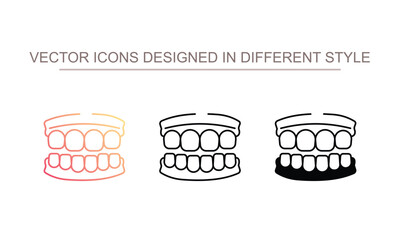Teeth Jaw icon design with white background stock illustration