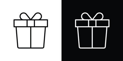 Gift icon set in line.