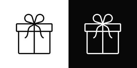 Gift icon set in line.