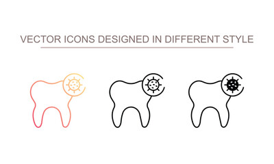 Tooth Bacteria icon design with white background stock illustration