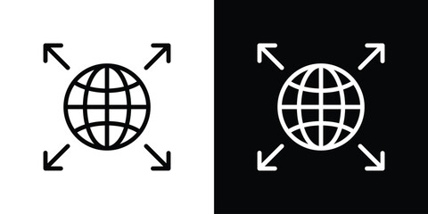 External world icon set in line.