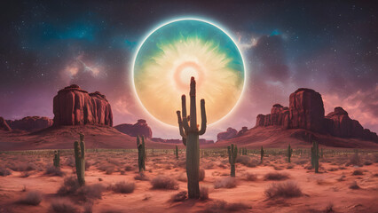 Psychedelic Desert Chill Beats Vibe with Abstract Visual Mood