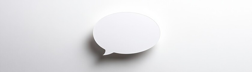 White Speech Bubble Minimalist 3D Render, Blank Message, Communication Concept, White Background Communication, Minimalism