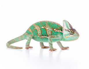 Obraz premium Chameleon. Reptiles. Wildlife Animals. Isolated White Background.