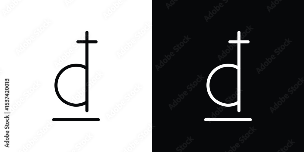 Poster dong icon set in line.