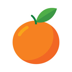 Clementine orange citrus fruit with peel and leaf color vector illustration