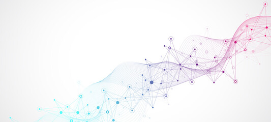 Global network connection banner design template. Header social network communication in the global business concept. Big data visualization. Internet technology