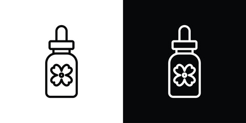 Bach flowers icon set in line.