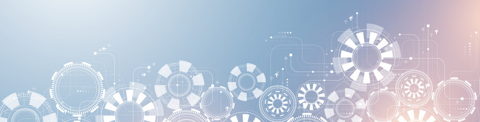 Global network connection banner design template. Header social network communication in the global business concept. Big data visualization. Internet technology