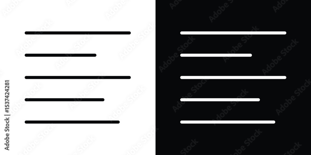 Poster align left icon set in line.