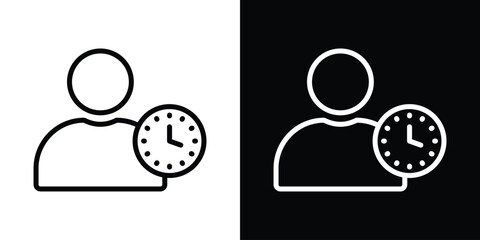User time icon set in line.
